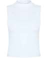 SK170 SF Clothing Ladies High Neck Crop Vest White colour image